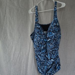 Blue Patterned Women's Swimsuit